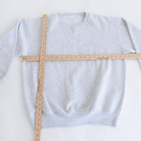 Vintage Cherokee Gray Embroidered Crew Neck Sweater Size Large - Picture 3 of 10